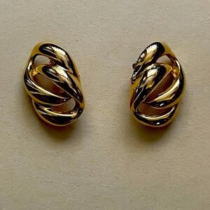 Vintage Costume Jewelry Gold Earrings